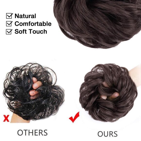 2PCS Synthetic Messy Wavy Hair Bun Extensions for Women Elegant Style main image 4